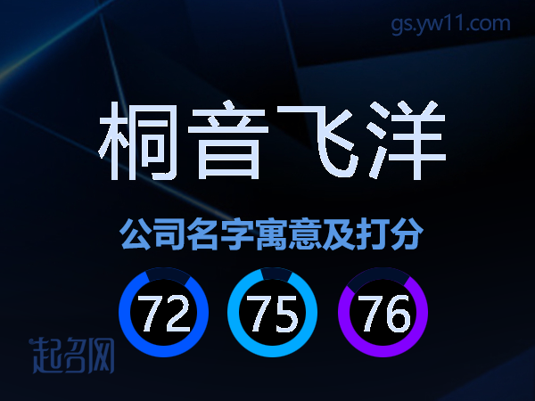 桐音飞洋公司名字寓意及打分