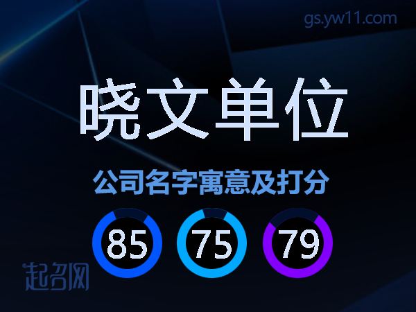 晓文单位公司名字寓意及打分