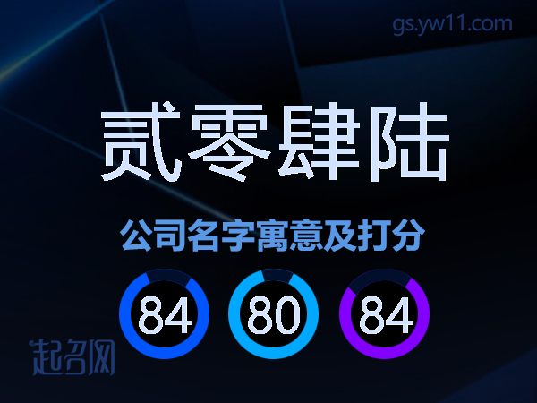 贰零肆陆公司名字寓意及打分