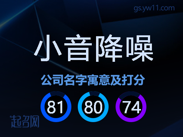 小音降噪公司名字寓意及打分