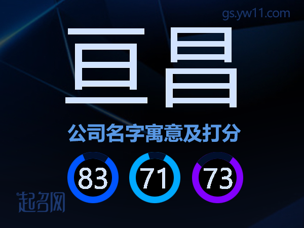 亘昌公司名字寓意及打分