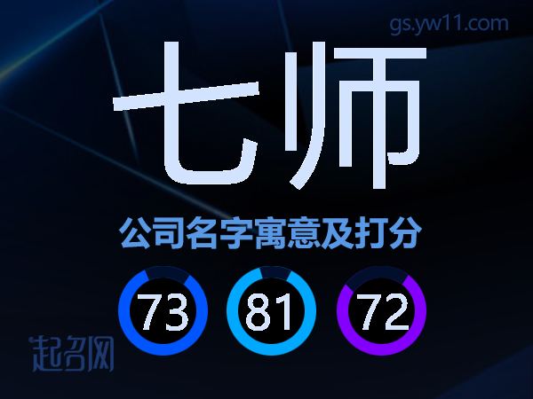 七师公司名字寓意及打分