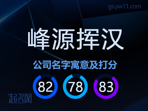 峰源挥汉公司名字寓意及打分