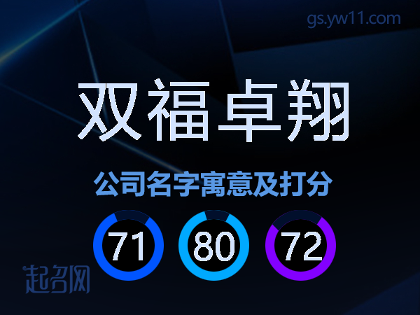 双福卓翔公司名字寓意及打分