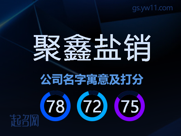 聚鑫盐销公司名字寓意及打分