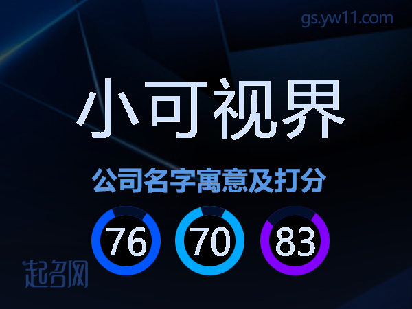 小可视界公司名字寓意及打分