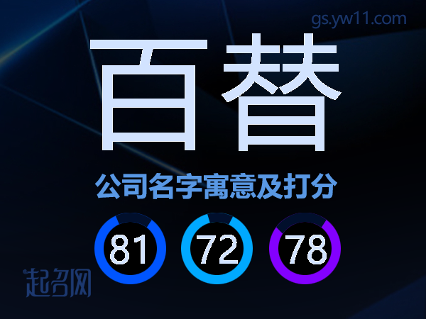 百替公司名字寓意及打分