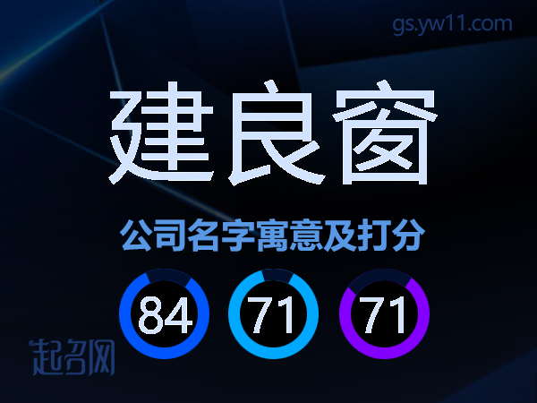 建良窗公司名字寓意及打分