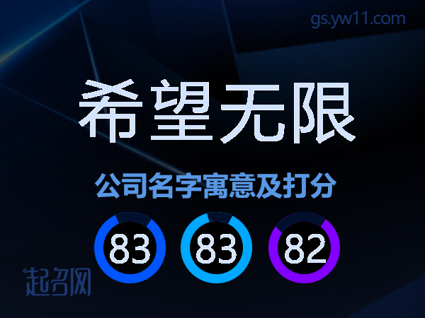 希望无限公司名字寓意及打分