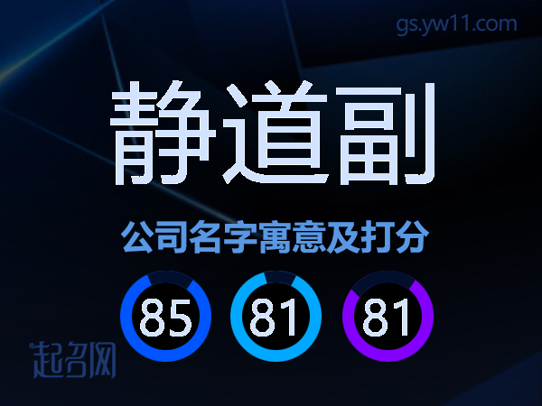 静道副公司名字寓意及打分