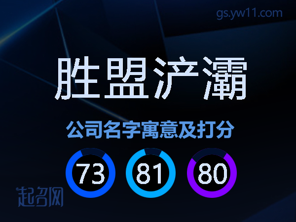 胜盟浐灞公司名字寓意及打分