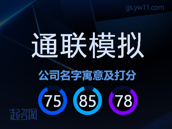 通联模拟公司名字寓意及打分