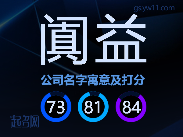 阗益公司名字寓意及打分