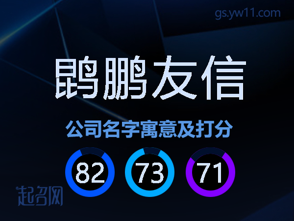 鹍鹏友信公司名字寓意及打分
