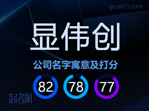 显伟创公司名字寓意及打分