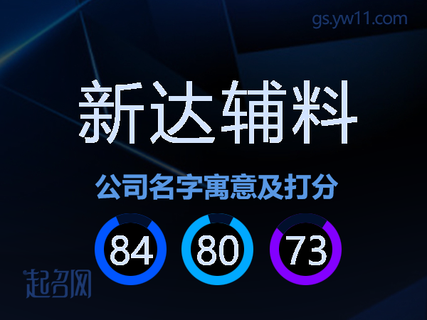 新达辅料公司名字寓意及打分