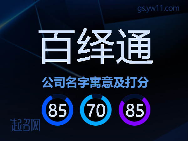 百绎通公司名字寓意及打分