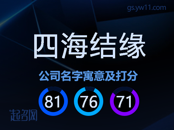四海结缘公司名字寓意及打分