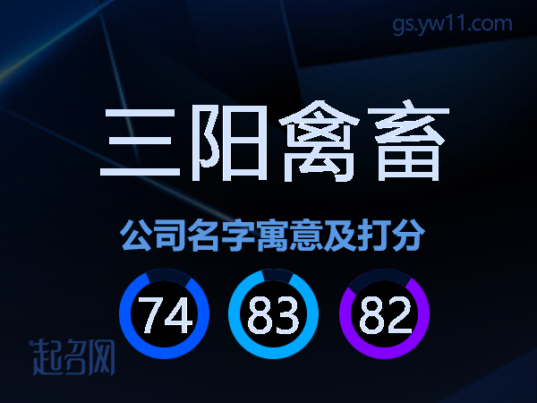 三阳禽畜公司名字寓意及打分