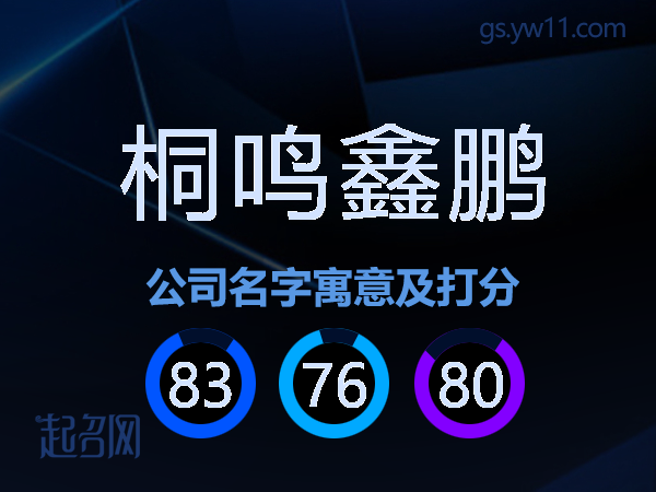 桐鸣鑫鹏公司名字寓意及打分