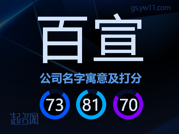 百宣公司名字寓意及打分
