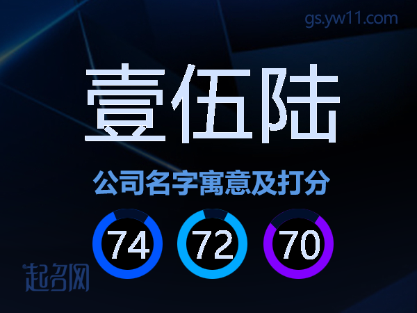 壹伍陆公司名字寓意及打分
