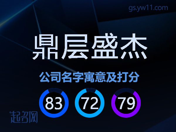 鼎层盛杰公司名字寓意及打分