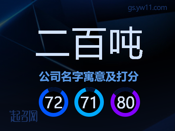 二百吨公司名字寓意及打分