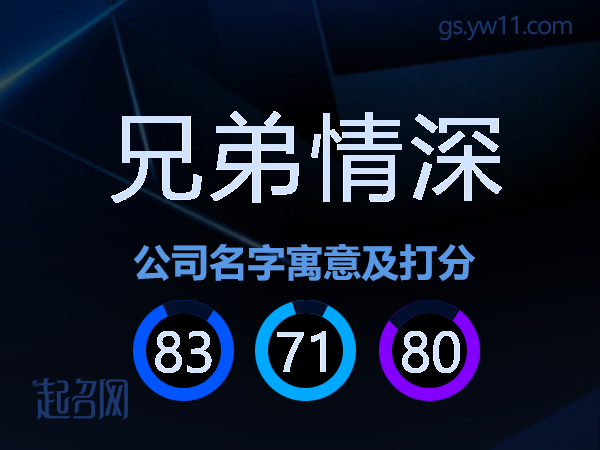 兄弟情深公司名字寓意及打分