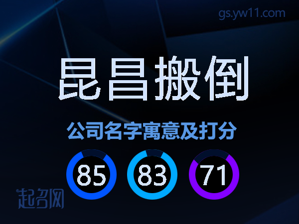 昆昌搬倒公司名字寓意及打分
