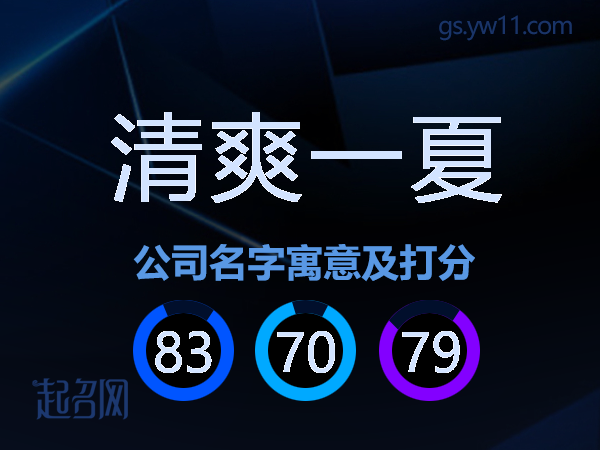 清爽一夏公司名字寓意及打分