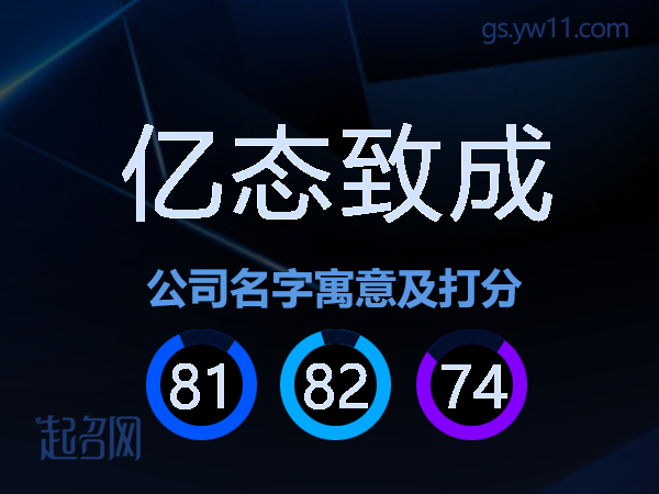 亿态致成公司名字寓意及打分
