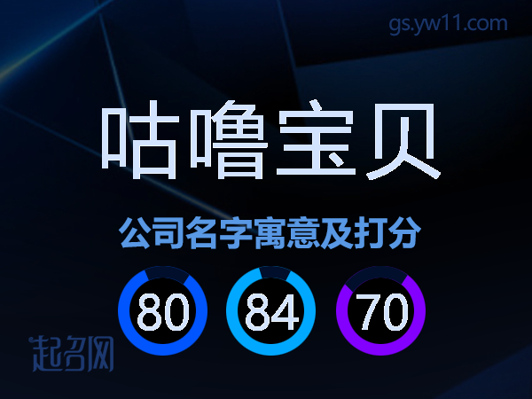 咕噜宝贝公司名字寓意及打分