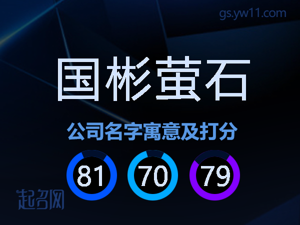 国彬萤石公司名字寓意及打分