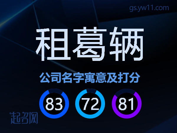 租葛辆公司名字寓意及打分