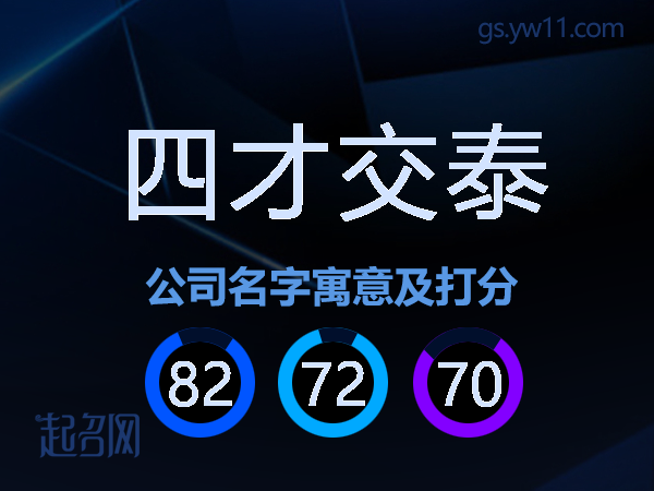 四才交泰公司名字寓意及打分