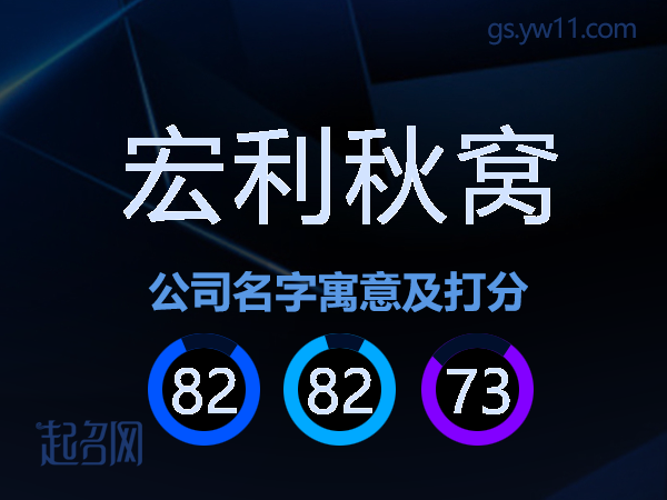 宏利秋窝公司名字寓意及打分
