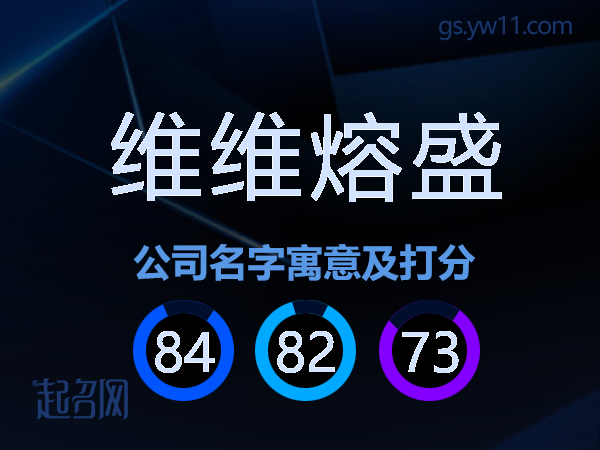 维维熔盛公司名字寓意及打分