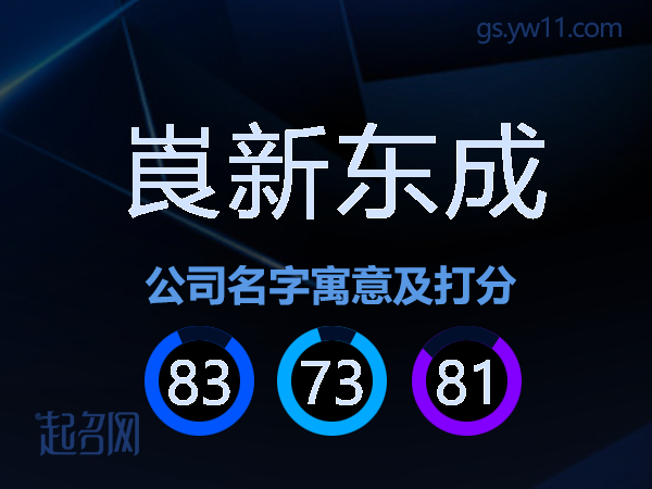 崀新东成公司名字寓意及打分