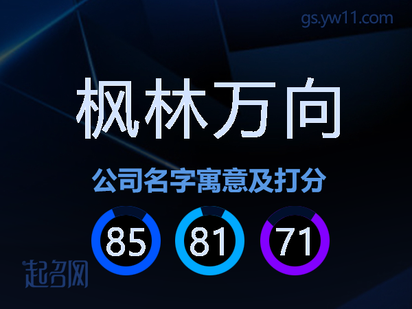 枫林万向公司名字寓意及打分