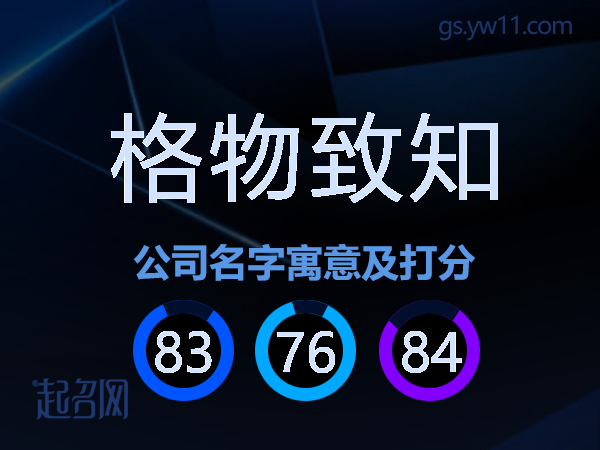 格物致知公司名字寓意及打分
