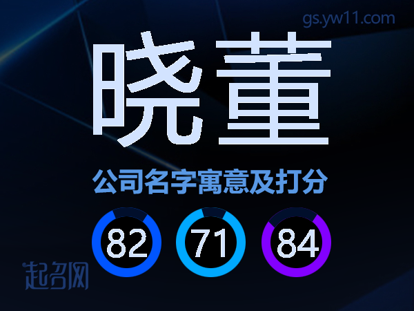 晓董公司名字寓意及打分