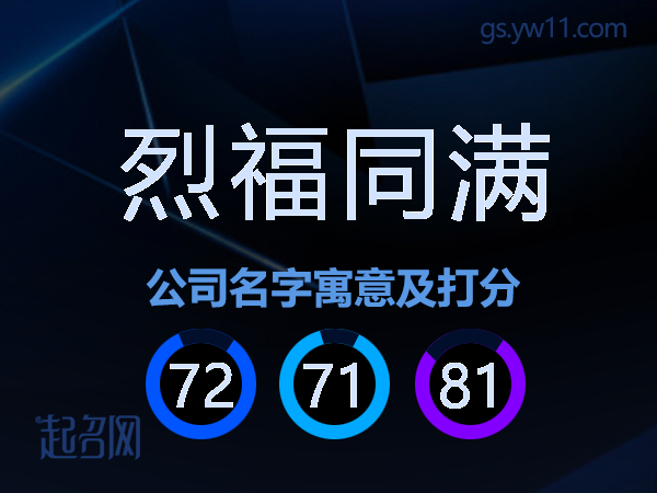 烈福同满公司名字寓意及打分