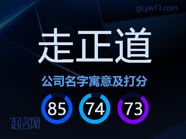 走正道公司名字寓意及打分