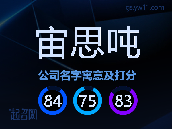 宙思吨公司名字寓意及打分