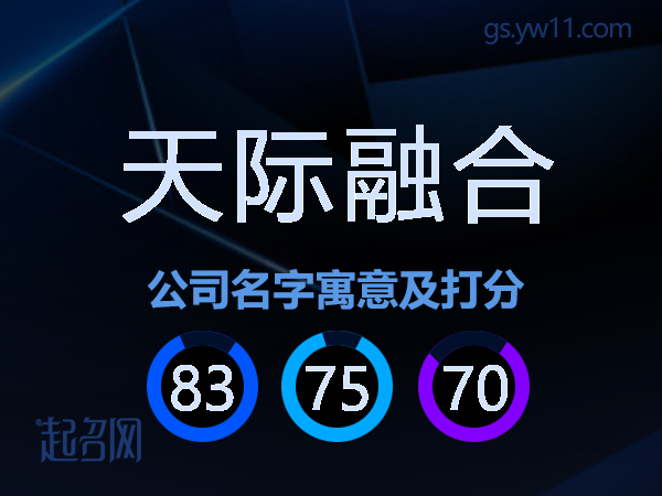 天际融合公司名字寓意及打分