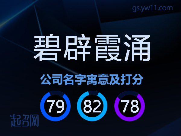 碧辟霞涌公司名字寓意及打分