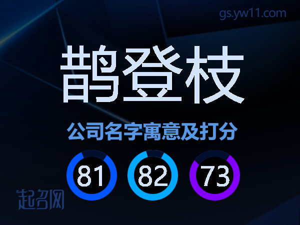 鹊登枝公司名字寓意及打分