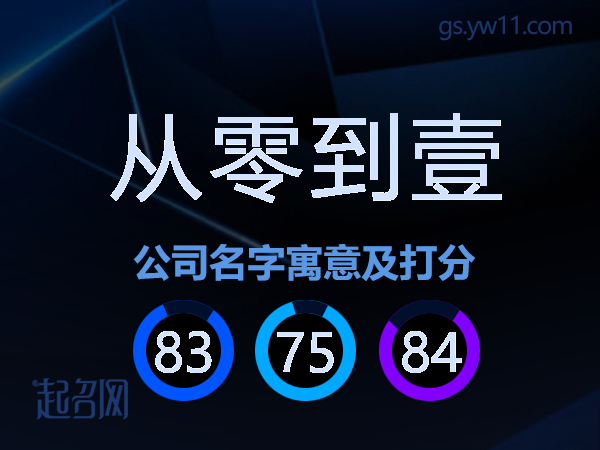 从零到壹公司名字寓意及打分