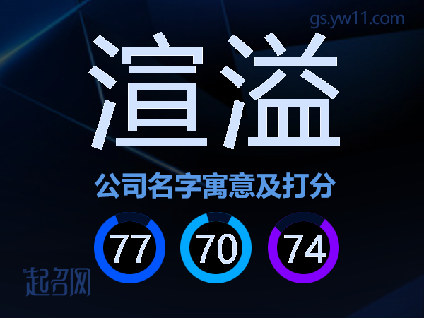 渲溢公司名字寓意及打分